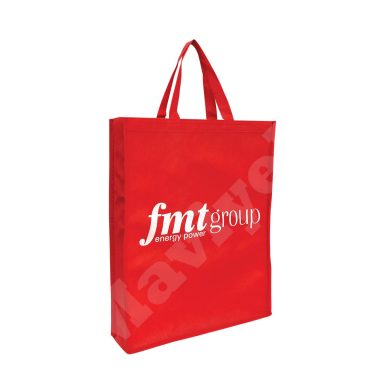 BIODEGRADABLE RED NONWOVEN BAG WITH GUSSETS
